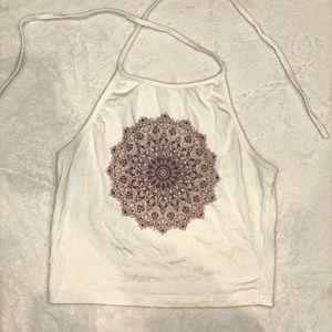 Brandy Melville halter top purple mandala design